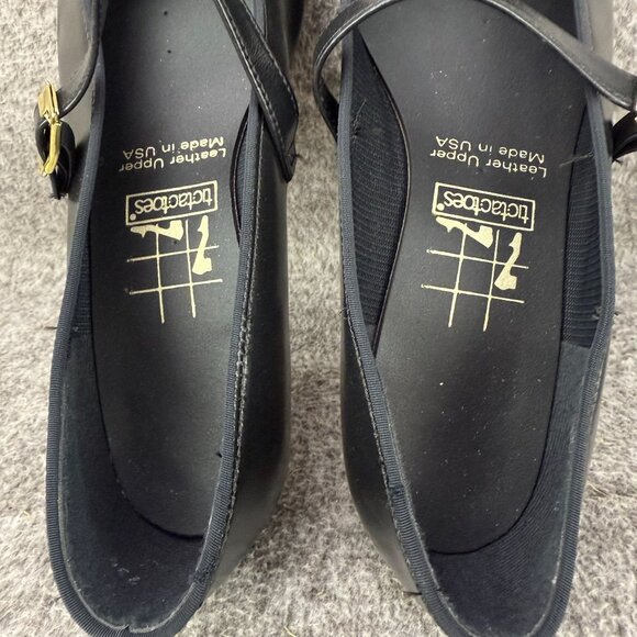 ✅Womens 6.5M Tic-Tac-Toes Black Mary Jane Dance Shoes Strapped Ballroom Dancing - Picture 3 of 13